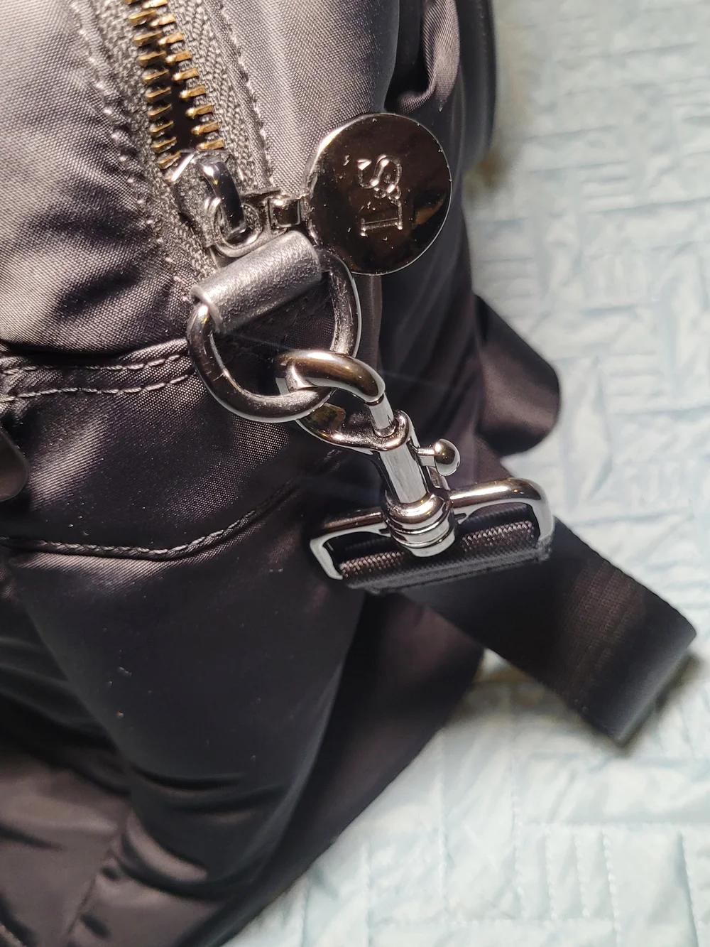Lo & Sons Black Leather Logo Patch with Silver Lettering